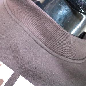 LENZ Crewneck Sweatshirt Brown Pink Polka Dot Letters Unisex Casual <b>Pullover</b> Autumn Knitted Cotton Regular Fit Urban Productions - Product Image 3