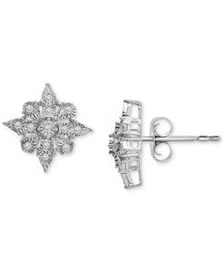 Orecchini a lobo con cluster di diamanti (1/10 ct.) t.w.) in Argento Sterling, Creato per |   Macy's - Product Image 1