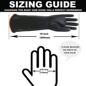 Gants en caoutchouc antidérapants imperméables industriels, poignet élastique, longueur 12 pouces, épaisseur 150 g, gants poudrés pour usage général - Product Image 4