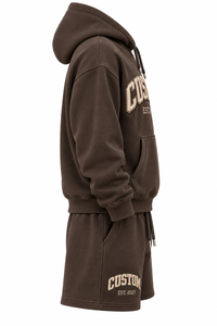 Ensemble sweat-shirt et short pour homme, qualité supérieure, personnalisé, logo brodé, tissu French Terry, style décontracté, automne. - Product Image 3