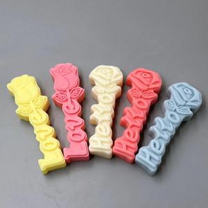 Letter Rose Flower Fragrance Candle Fragrant Stone <b>Baking</b> Decoration Gypsum Candle <b>Silicone</b> Mold - Product Image 3