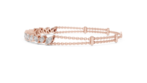 ZAWO HOUSE <b>Rose</b> <b>Gold</b> Diamond Bracelet Pear Cut Moissanite VVS1 Diamonds GIA Certified Wedding Jewelry Women's Classic Style - Product Image 2
