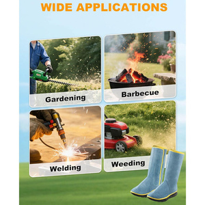 Cowhide Split Leather Welding Leg <b>Chaps</b> Shoes Cover Shin Gaiters CE Certified <b>Waterproof</b> Anti-Static Fireproof 500-1000C SAFETY - Product Image 6