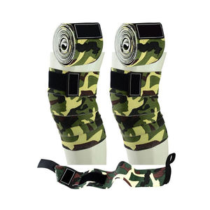 Genouillères de protection robustes gris camouflage pour haltérophilie, entraînement fitness et exercices de gym - Product Image 4