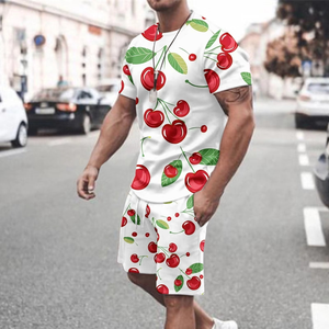 Ensemble de shorts et t-shirt pour homme en coton écologique vintage de haute qualité, ensemble de jogging 2 pièces pour l'été - Product Image 5