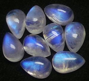 Pierre précieuse naturelle en pierre de lune arc-en-ciel chauffée, cabochon en forme de poire, qualité excellente et rare, pierre en vrac pour la fabrication de bijoux, vente en gros - Product Image 2