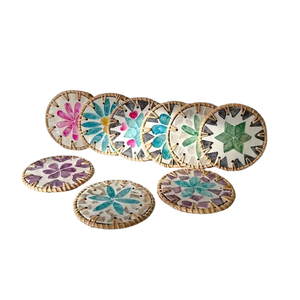 Sous-verres et sets de table en rotin écologique et durable, nacre, haute qualité, vente chaude, luxe premium, décoration de table, vente en gros - Product Image 1