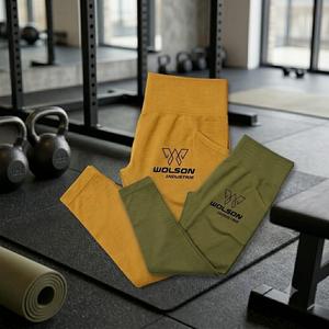 Women's High Performance Eco-Friendly Seamless <b>Leggings</b> with Moisture Wicking Fabric <b>Pockets</b> for Gym Training Fitness Workouts - Product Image 4