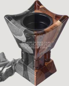 Wholesale Handmade Wooden Resin Bakhoor Burner for Ramadan <b>Eid</b> at Cheap Price - Product Image 2