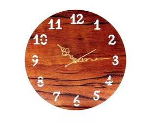 Handmade Wooden Wall <b>Clock</b> Silent Non Ticking Round Quartz <b>Battery</b> Powered Decorative Timepiece for Living Room Bedroom Office - Product Image 1