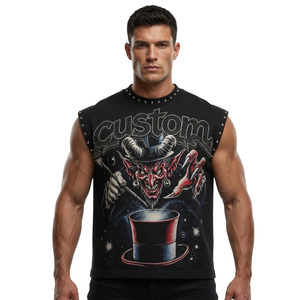 เสื้อกล้ามลายกราฟิกประดับเพชร Glory Custom ผ้าฝ้าย 100% เนื้อนุ่ม สไตล์วินเทจสุดฮิต เสื้อยืดแขนกุด ใส่สบายได้ทั้งชายและหญิง - Product Image 5