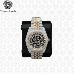 Montre de luxe Charm_Jewels en acier inoxydable, boîtier carré 40 mm, cadran incrusté de diamants, mouvement mécanique analogique, étanche 10 bars - Product Image 4