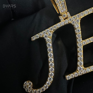 Colgante de Plata de Ley 925 con Nombre Personalizado y Moissanita VVS, Colgante con Letra Inicial, Joyería Hip Hop - Product Image 3