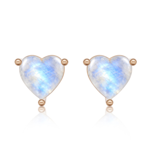 Heerani Jewels Natural 925 <b>Sterling</b> <b>Silver</b> Trendy <b>Stud</b> Vermeil Rose Gold Unisex Engagement Wedding <b>Earrings</b> Claw <b>Set</b> Moonstone - Product Image 1