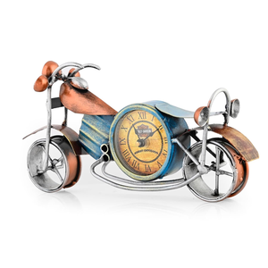Horloge de table CraftVatika en forme de vélo, objet décoratif |   Vélo décoratif en fer forgé avec horloge antique pour salon et bureau, pièce à montrer - Product Image 5