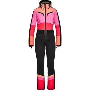 2024时尚奢华女性滑雪服一体式雪装定制设计女性滑雪服连身衣