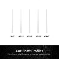 Manche de queue de billard en fibre de carbone de qualité aérospatiale à ultra faible déflexion, personnalisé OEM, pour joueurs professionnels, 11,8 mm 12,4 mm