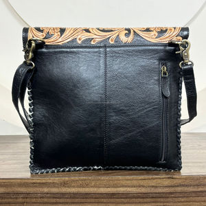 Vente chaude sac à bandoulière en cuir repoussé à la main pour les femmes sangle réglable Turquoise pierre enveloppe conception sac à bandoulière en peau de vache - Product Image 5