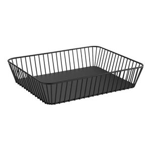 Modern Eco-Friendly Metal Mesh Storage <b>Basket</b> Natural Wood Handles | <b>Rectangular</b> Wire Storage Organizer Bin for Kitchen Pantry - Product Image 3