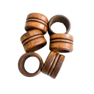 Juego de servilleteros de madera ecológicos hechos a mano, soportes redondos de madera pulida para servilletas, para una decoración elegante de la mesa de comedor y cenas en hoteles. - Product Image 2