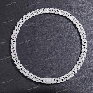 Cadena Cubana de 12 mm con Incrustaciones de Diamantes, Collar Hip Hop Bling para Hombre, Colgantes de Diamantes Moissanite - Product Image 2