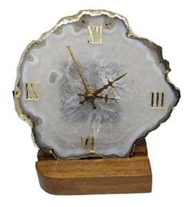 Đồng Hồ Mã Não Mã Não Mã Não Bán Sỉ Chất Lượng Hàng Đầu Pha Trộn Màu Sắc Với Giá Kim Loại Vàng/Đồng Hồ Lát Mã Não Để Bàn Và Trang Trí Văn Phòng - Product Image 5