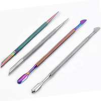 Pousse-cuticules double tête en acier inoxydable de qualité médicale pour manucure et pédicure, éliminateur de peaux mortes, nettoyeur professionnel anti-rouille