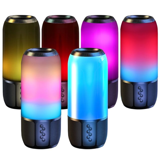Portable Wireless TWS Speaker Loud Stereo Sound with Color-Changing Light for Home Outdoor Travel Parties