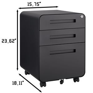 Mobiletto Portadocumenti a 3 Cassetti, Versatile per Archiviazione di Documenti Legali/Lettera/A4, Stile Semplice con Design a 5 Ruote - Product Image 5