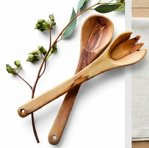 Ensemble de couverts en bois faits à la main, design minimaliste, finition mate, écologique, passe au lave-vaisselle, pour la cuisine et l'hôtellerie - Product Image 1