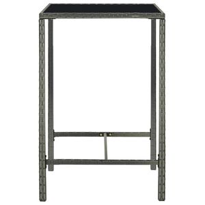 Medium Durable Grey PE Rattan <b>Square</b> <b>Bar</b> <b>Table</b> Patio Furniture - Product Image 3