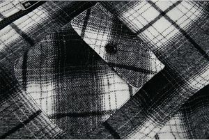 Chemises à carreaux rayées 100% coton pour hommes, confortables, à manches longues, coupe standard, boutonnées, veste en flanelle - Product Image 2