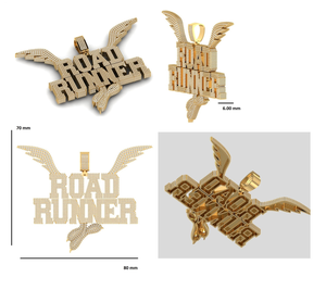 Colgante con Nombre Personalizado, Moissanita VVS1, Colgante con Letra Personalizada, Colgante Iced Out, Colgante de Ala de Pájaro Dorado Estilo Hip Hop, Amuleto Bling para Raperos - Product Image 5