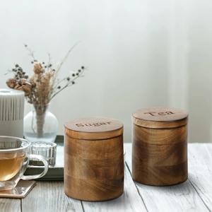 Pot à sucre unique en bois, récipient de rangement pour fruits secs, idéal pour la décoration de la cuisine à la maison, à l'hôtel ou au restaurant - Product Image 3