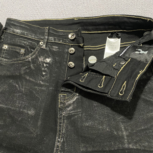 Jeans de Mezclilla Negros Desgastados de Cintura Alta y Corte Ajustado para Hombre, Pantalones Casuales de Pierna Recta de Algodón Lavado, Estilo Otoñal - Product Image 6