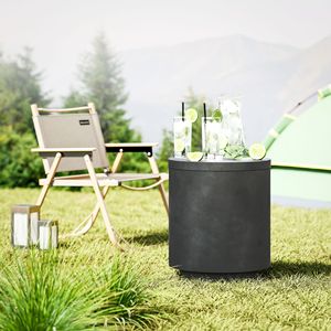2.6 Gal Charcoal Gray Outdoor Side <b>Table</b> 3-in-1 Patio Cooler Bar <b>Table</b> with Storage Removable <b>Ice</b> <b>Bucket</b> and Lid - Product Image 2