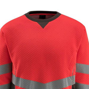 Camiseta de Alta Visibilidad de Manga Larga Reflectante, Camisa de Seguridad Laboral de Alta Visibilidad de Color Rojo, Sudaderas de Seguridad de Alta Visibilidad - Product Image 2