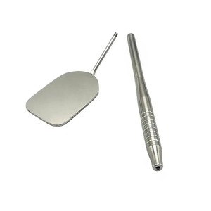 BAFA SURGICAL INSTRUMENTS Espejo Bucal Dental de Acero Inoxidable con Empuñadura Manual Moleteada, Instrumento Quirúrgico de 6 Mandíbulas Clase I, Color Plata - Product Image 1