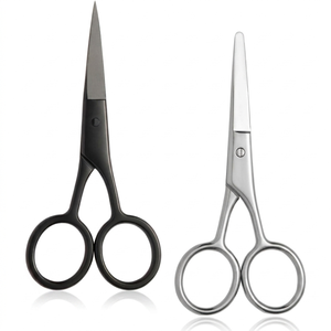Mini Stainless Steel Curved Round Tip Grooming Eyebrow Eyelash Nose Hair Beard Trimming Scissors <b>Makeup</b> Beauty <b>Tool</b> Custom Color - Product Image 1