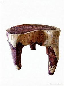 Oferta Especial: Taburetes Otomanos Pequeños de Madera Clásica con Tres Patas, de Tronco de Palisandro Sono, para Cocina, Dormitorio, Sala de Estar y Terraza - Product Image 5