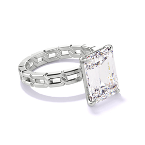 Anillo de Compromiso y Boda con Diamante Cultivado en Laboratorio, Corte Esmeralda de 1.25 Quilates, Oro Amarillo de 14k, Certificado IGI, de Lujo, para Fiesta - Product Image 2