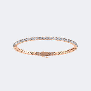 Pulsera de tenis con diamantes redondos engastados en punta de 4.36 CTW - Product Image 3