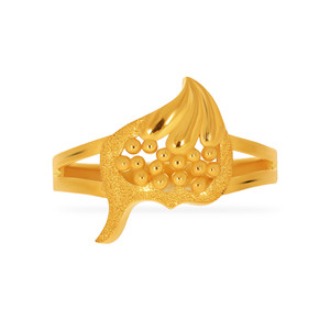 Anillo de Lujo con Hojas de Viñedo Doradas para Mujer, Diseño Elegante de Hojas y Bayas, Chapado en Oro, Ajustable, Joyería de Moda - Product Image 3