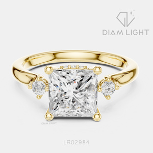 Anillo de Diamante Cultivado en Laboratorio con Corte Princesa de 2.15CT, Certificado IGI, Oro Blanco de 14K, Color F+, Claridad VS+, Anillo de Compromiso o Aniversario, Ideal para Regalo - Product Image 5