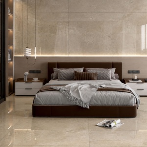 Carreaux de porcelaine effet marbre finition sucre 60x120cm, surface texturée à grain fin, antidérapants, résistants aux acides, pour salle de bain et salon - Product Image 1