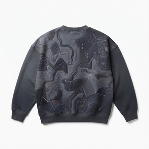 Sweat-shirt d'hiver pour homme à prix abordable, 100 % coton, motif géométrique, tissu tricoté respirant, séchage rapide, anti-plis, 360g - Product Image 2