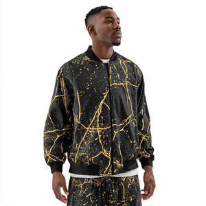 เสื้อแจ็คเก็ตออกกำลังกายผู้ชายแบบมีซิปพิมพ์ลาย เสื้อแจ็คเก็ตเทรนนิ่งผู้ชาย เสื้อแจ็คเก็ตทรัคเกอร์แบบซับลิเมชั่นสำหรับผู้ชาย - Product Image 5