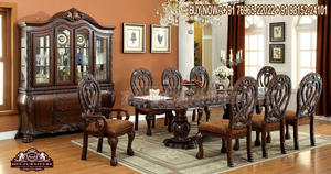 Muebles de Comedor de Madera de Teca Tallada a Mano de Estilo Europeo, Tallado Intenso, Duradero, Moderno, Color Personalizado, Tamaño Personalizado, Decoración - Product Image 6