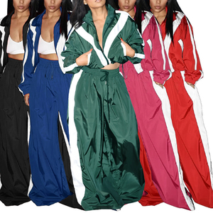 Manufacture Custom Baggy <b>Windbreaker</b> Oversized <b>Women</b> Tracksuit High Quality Loose Fit With Drawstring Closure And White Panels - Product Image 1
