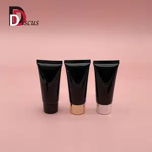 Tela de cosméticos com tampa de tubo de apertar 30 ml para creme de mão e tubo macio de limpeza facial com impressão de plástico personalizado tubo de cor preta